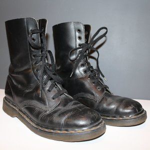 Dr. Martens AirWair - The Original Vintage Black Leather Mid-Calf Combat Boots